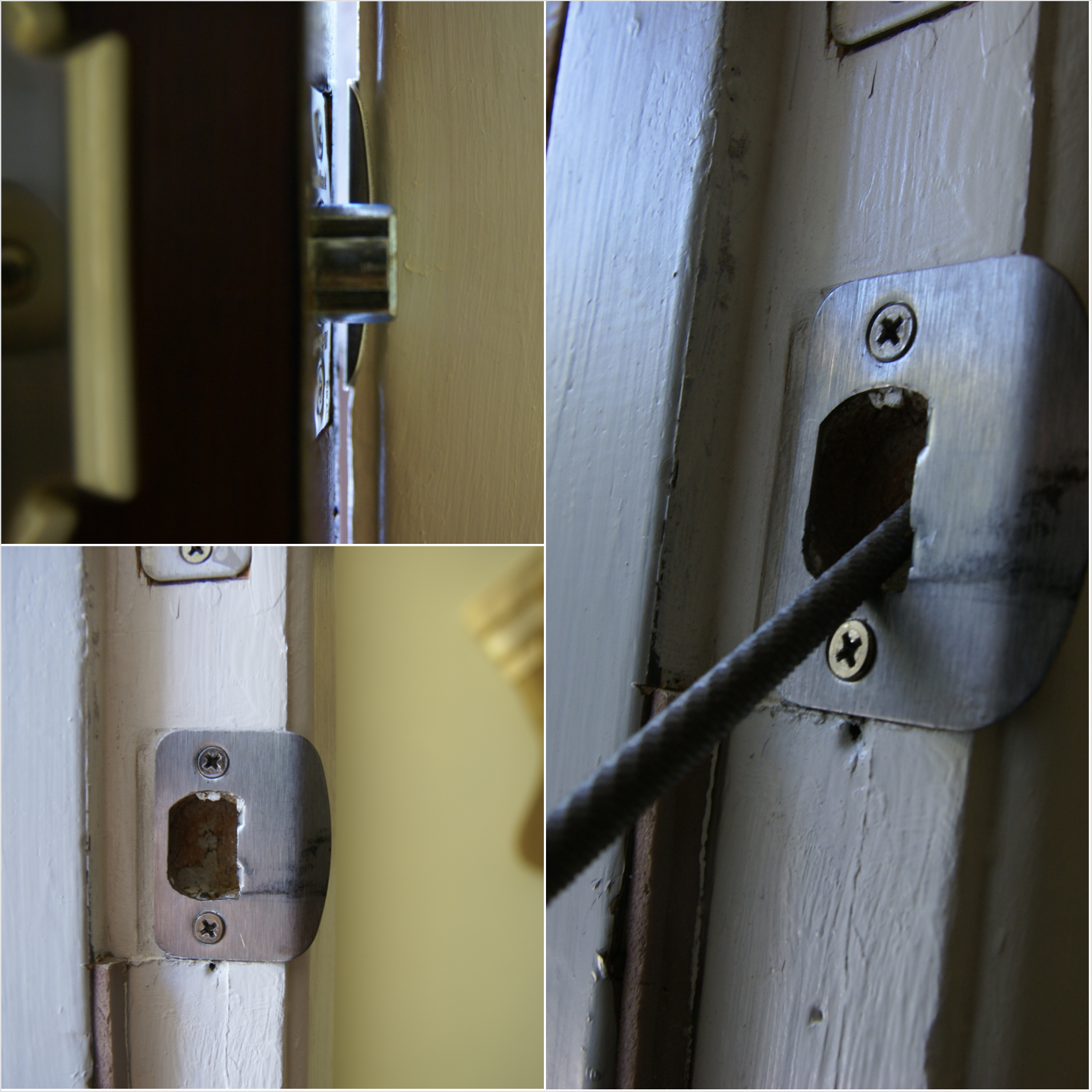 metal plate around door knob